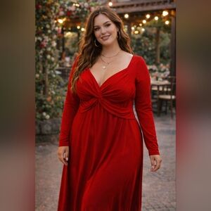 NWT Rosegal Red Long Sleeve Dress Size 1X